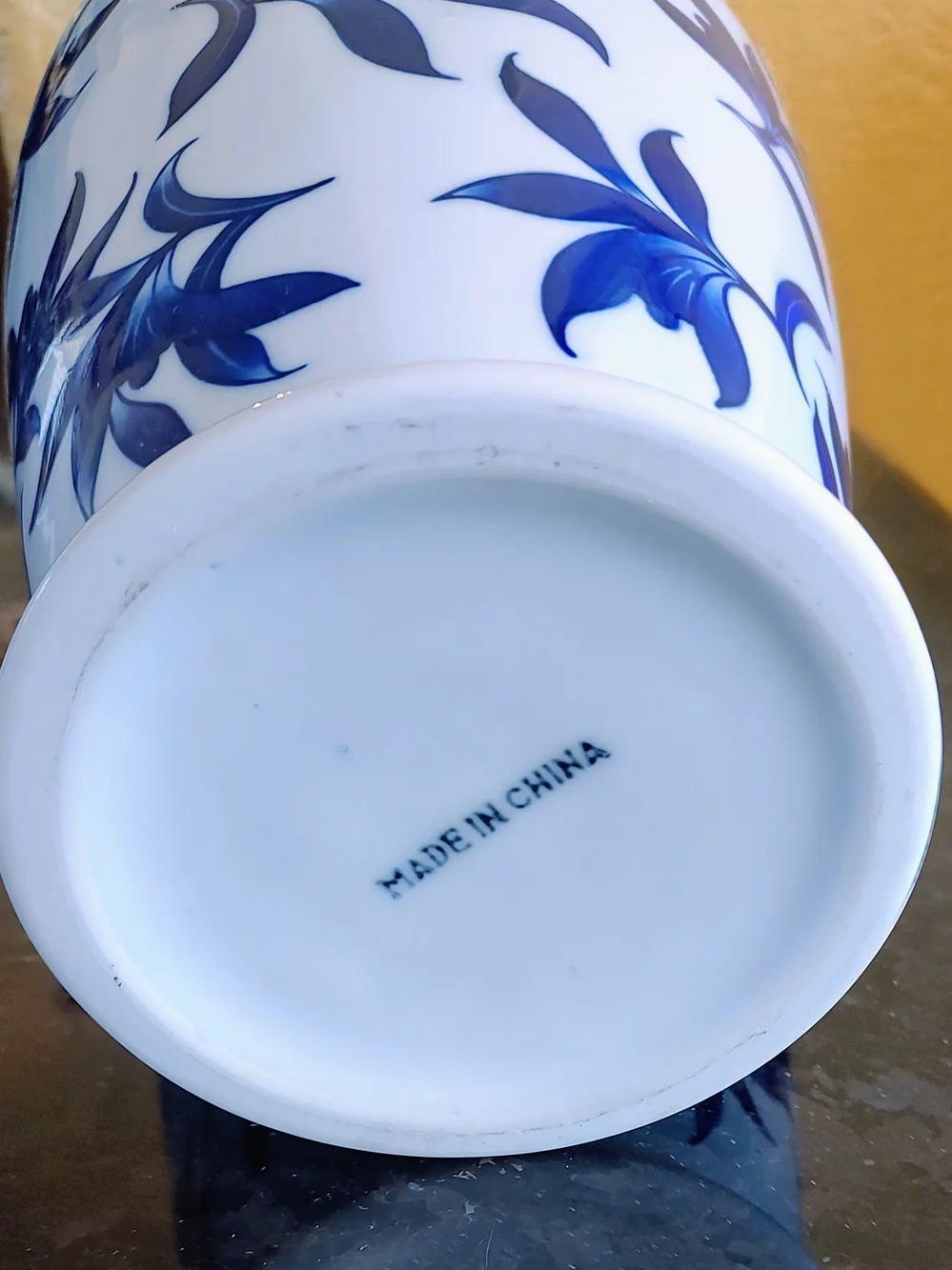 Blue and White Floral Ceramic Vase -